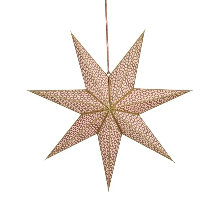 Julstjärna rosa med mönster 60 cm i dia