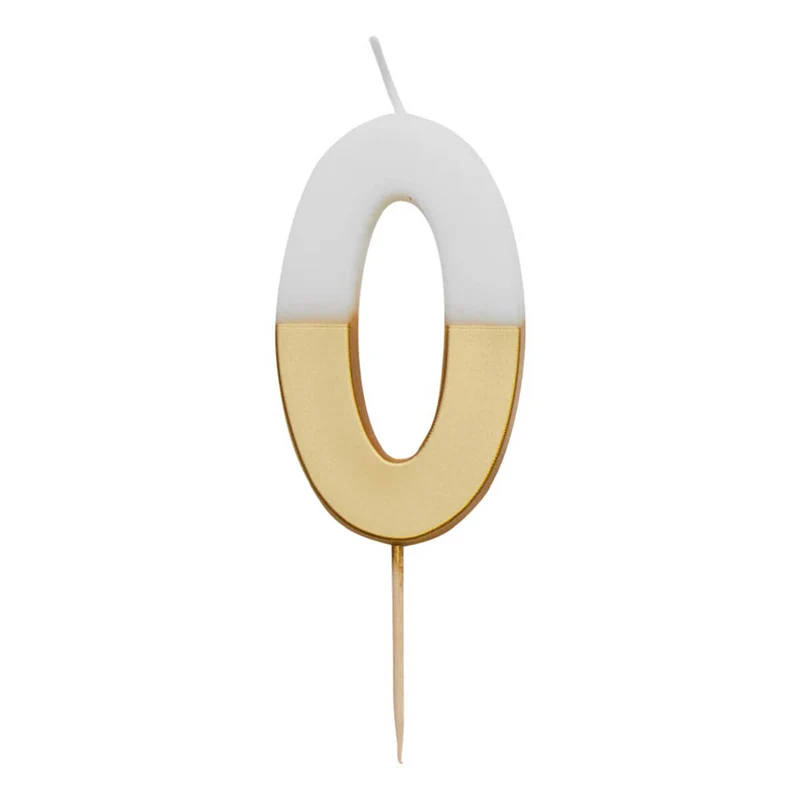 White And Gold Birthday Number Candles by Talking Tables