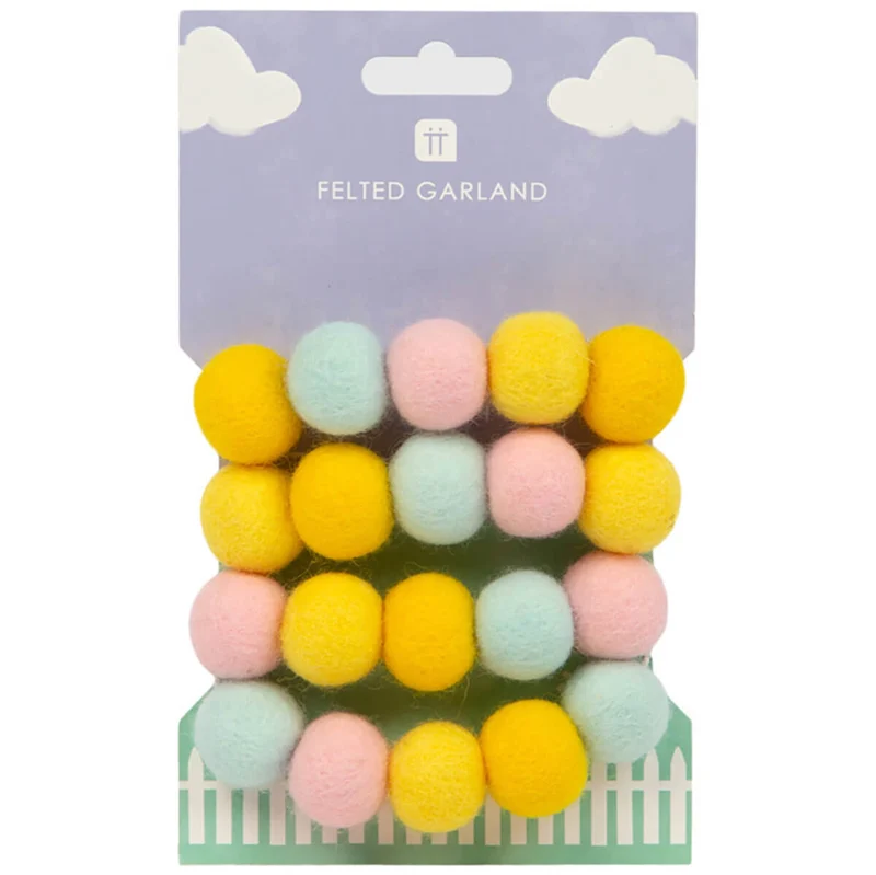 Spring Bunny Small Felt Egg Garland by Talking Tables