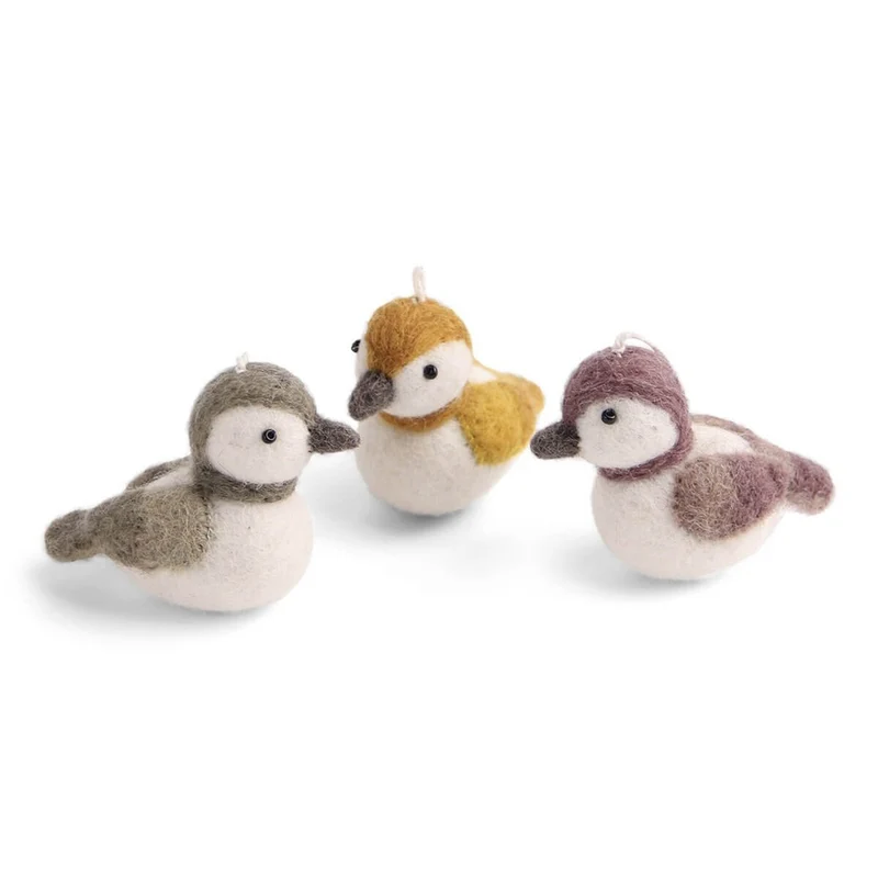 Sparrow Hanging Decoration (Set Of 3) in Colourful by Gry & Sif