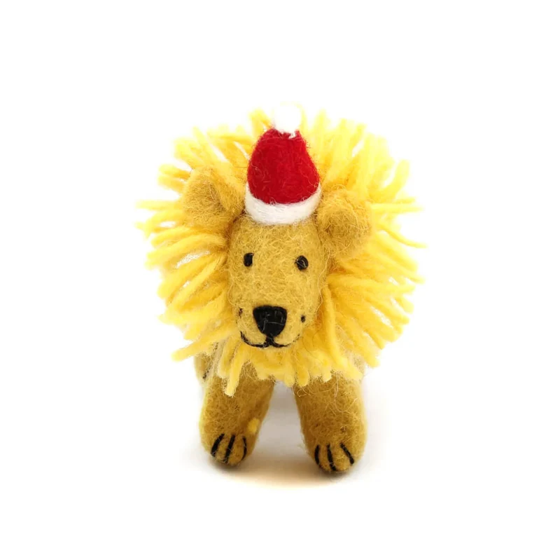 Lion In A Christmas Hat Hanging Christmas Decoration by Amica