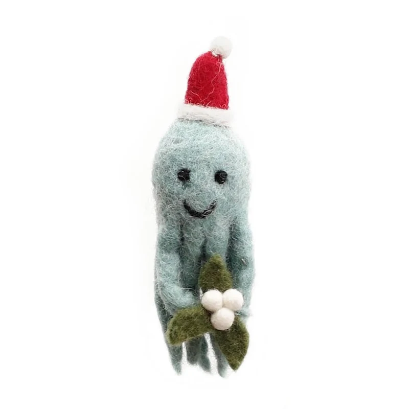 Octopus With Mistletoe Hanging Christmas Decoration by Amica
