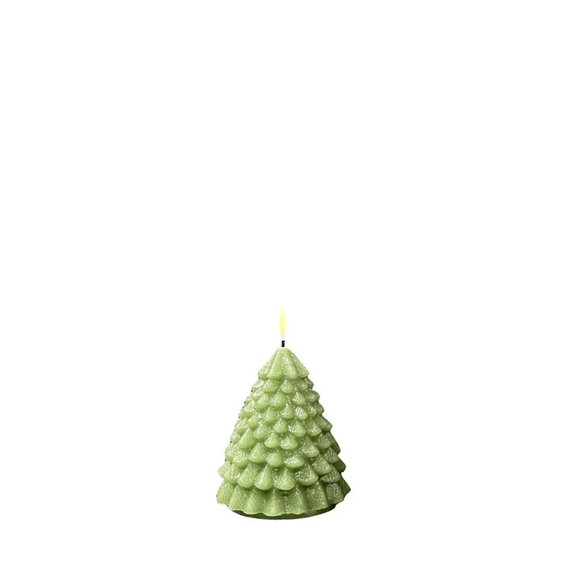 Blockljus LED Julgran 8x11 cm