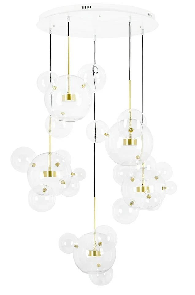 MOOSEE Taklampa CAPRI DISC 5 guld - 300 LED, aluminium, glas