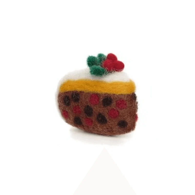 Mini Christmas Cake Slice Hanging Decoration by Amica