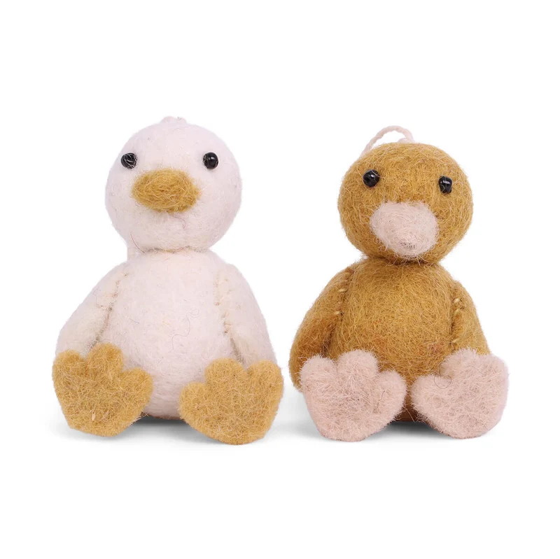 Ducks Hanging Decorations in Yellow (Set of 2) by Gry & Sif