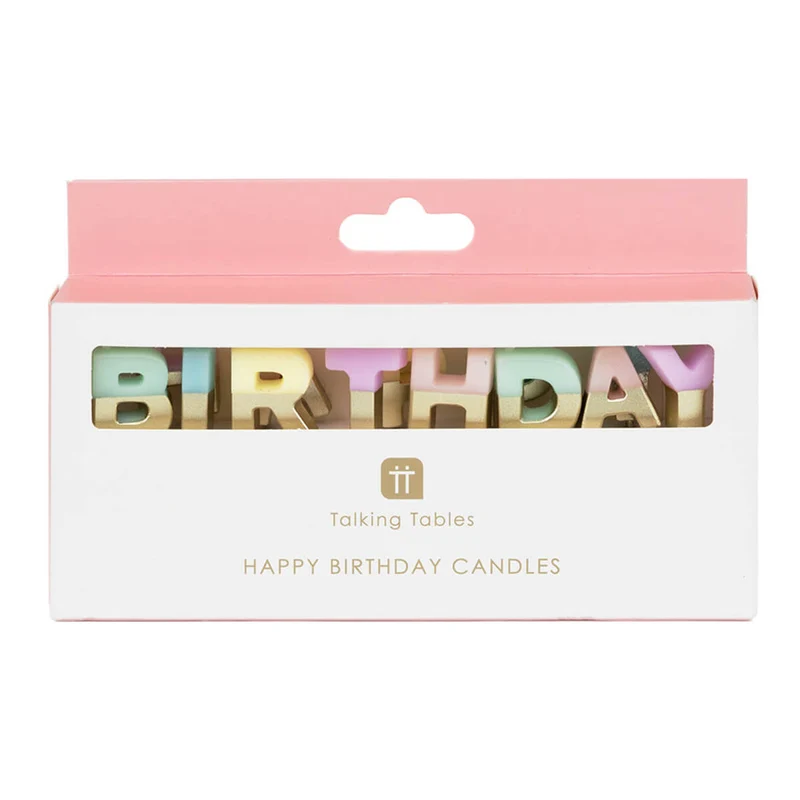 Happy Birthday Candles in Pastel by Talking Tables