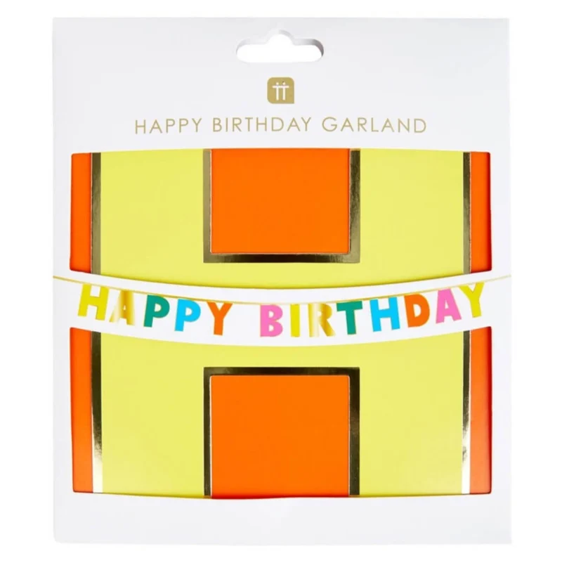 Happy Birthday Garland in Rainbow by Talking Tables