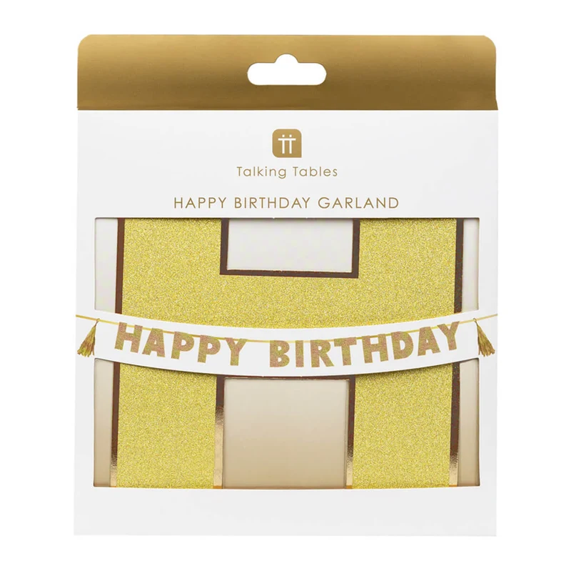 Happy Birthday Garland in Luxe Gold by Talking Tables