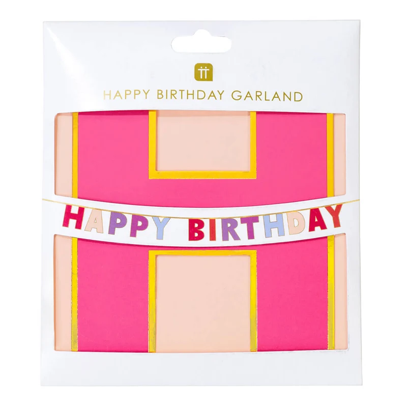 Happy Birthday Garland in Rose by Talking Tables