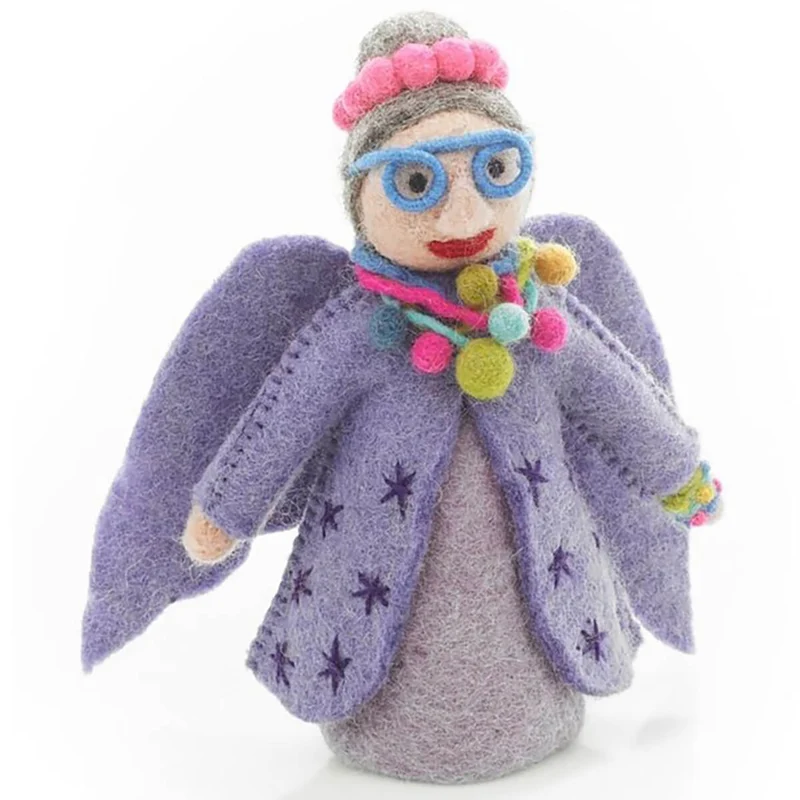 Funky Fairy Godmother Christmas Tree Topper in Purple by Felt So Good