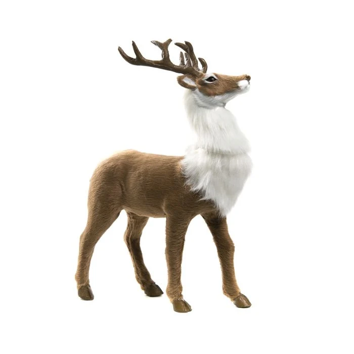 Hjortdjur brunt och vitt 30 cm