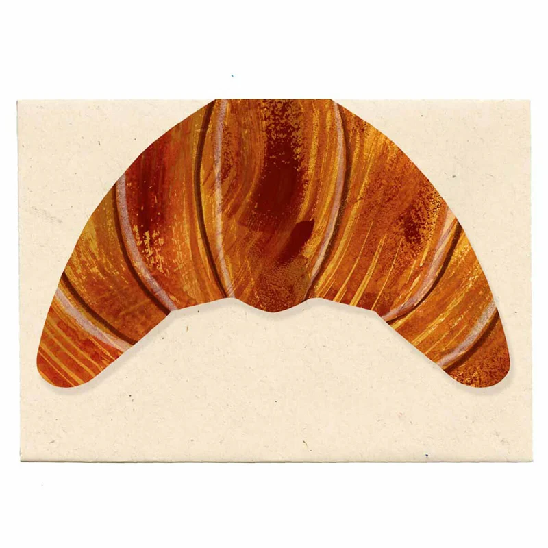 Croissant Shaped Greetings Card by Mortlake Papers