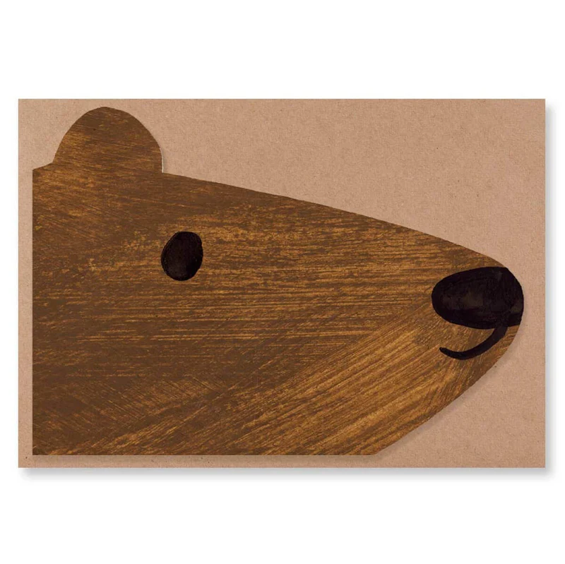 Brown Bear Shaped Greetings Card by Mortlake Papers