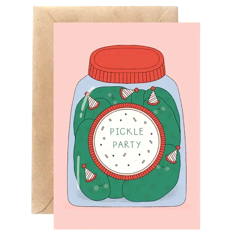 Pickle Party Greetings Card by Hollie Fuller