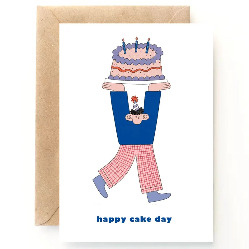 Happy Cake Day Greetings Card by Hollie Fuller