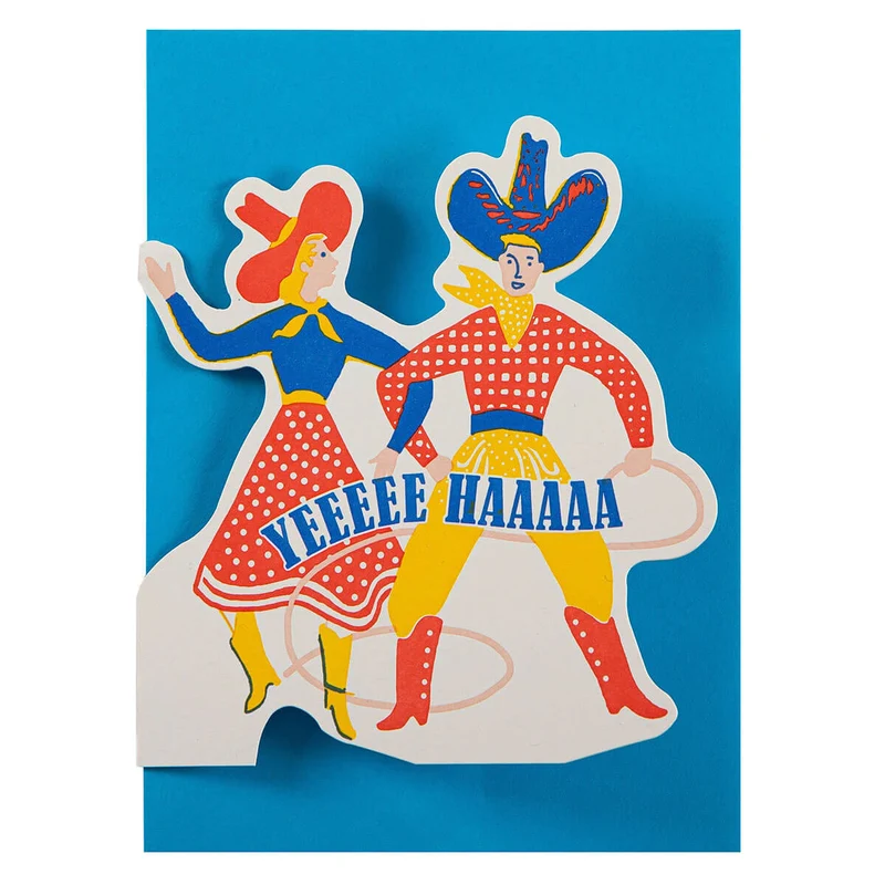 Yeehaa Couple Greetings Card by Archivist Gallery