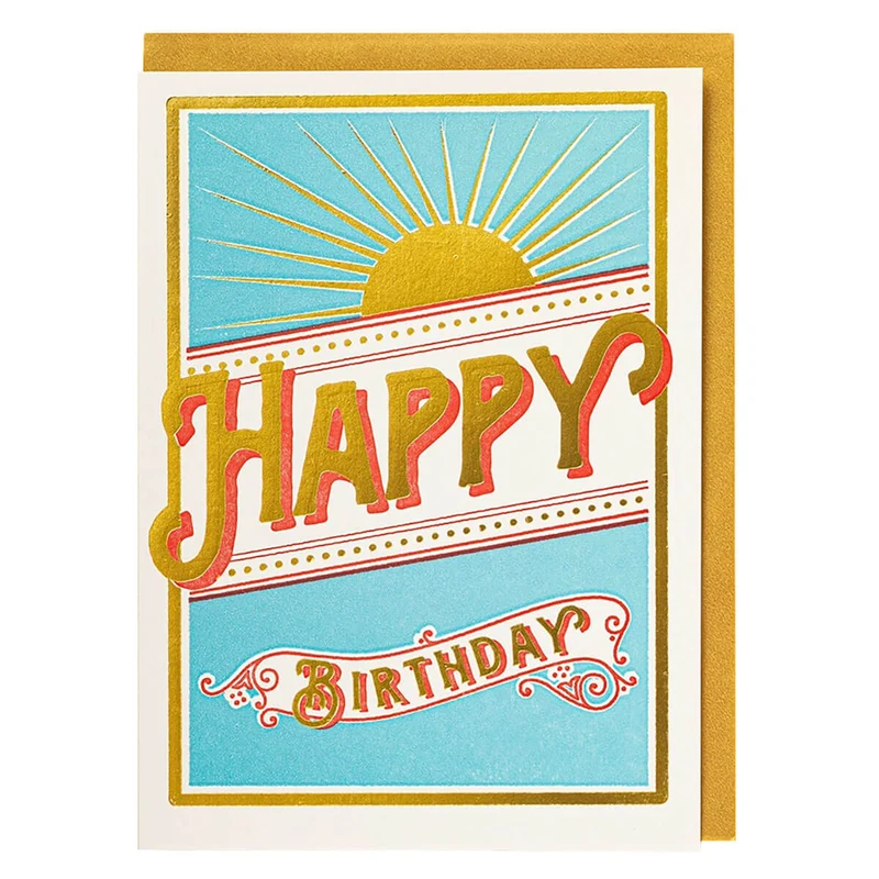 Sunshine Happy Birthday Greetings Card by Archivist Gallery