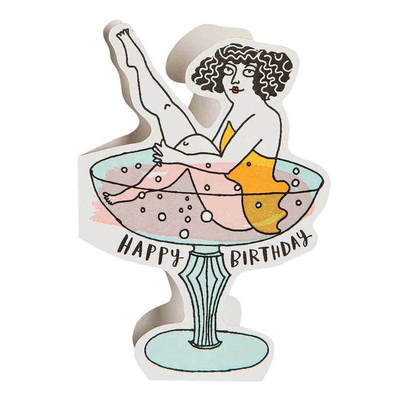 Birthday Cocktail Greetings Card by Archivist Gallery