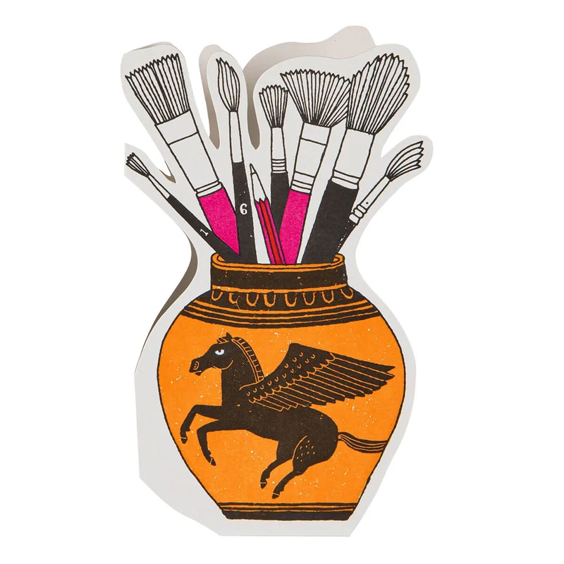 The Artist's Pot Greetings Card by Archivist Gallery