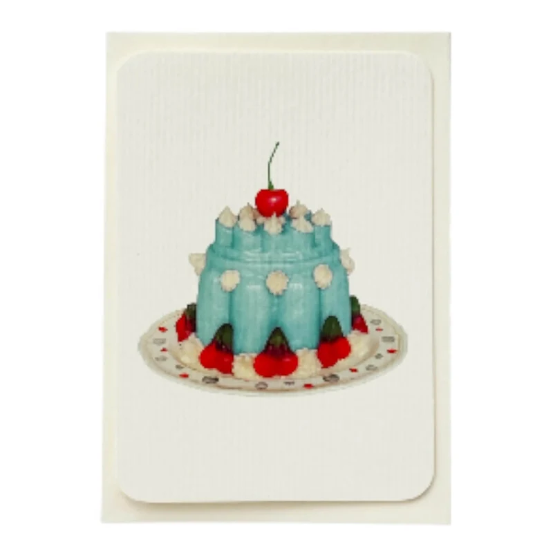 Violet Petal Cream Blancmange Greetings Card by Canonbury Press