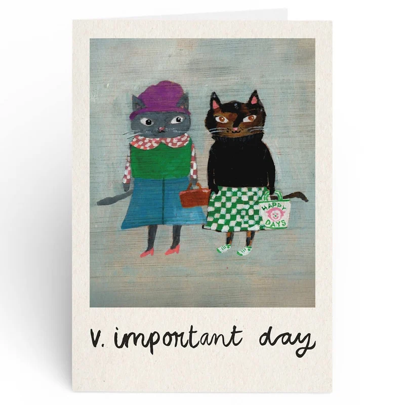 V. Important Day Cat Greetings Card by Studio Boketto