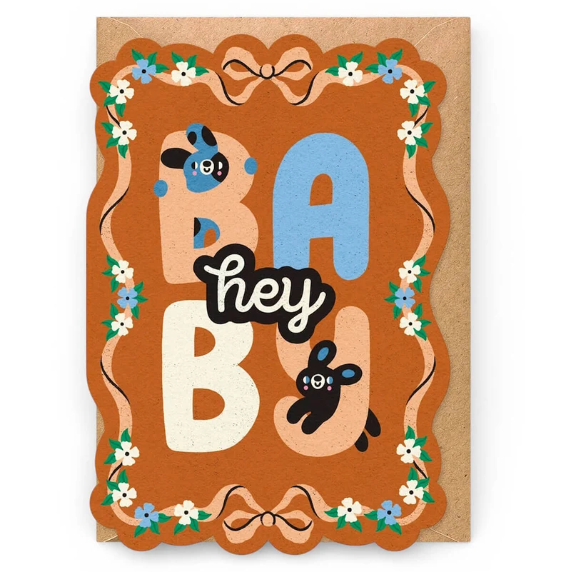 Hey Baby Greetings Card by Studio Boketto