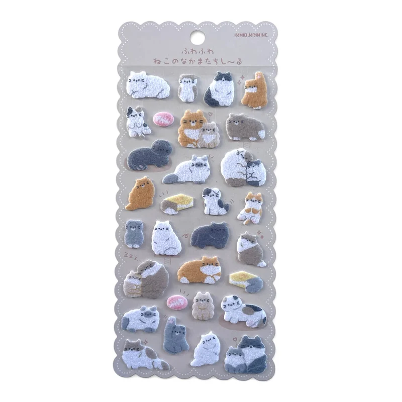 Fluffy Cats Stickers by Kamio Japan