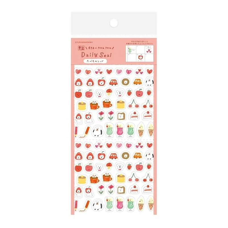 Shiko Watashi-Biyori Tamamono Red Daily Stickers by Furukawa Shiko