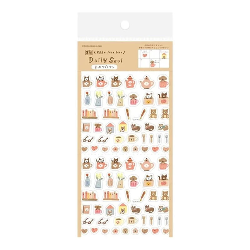 Shiko Watashi-Biyori Muttari Brown Daily Stickers by Furukawa Shiko