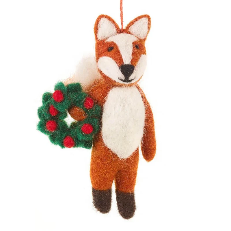 Finley The Festive Fox Hanging Christmas Decoration by Felt So Good