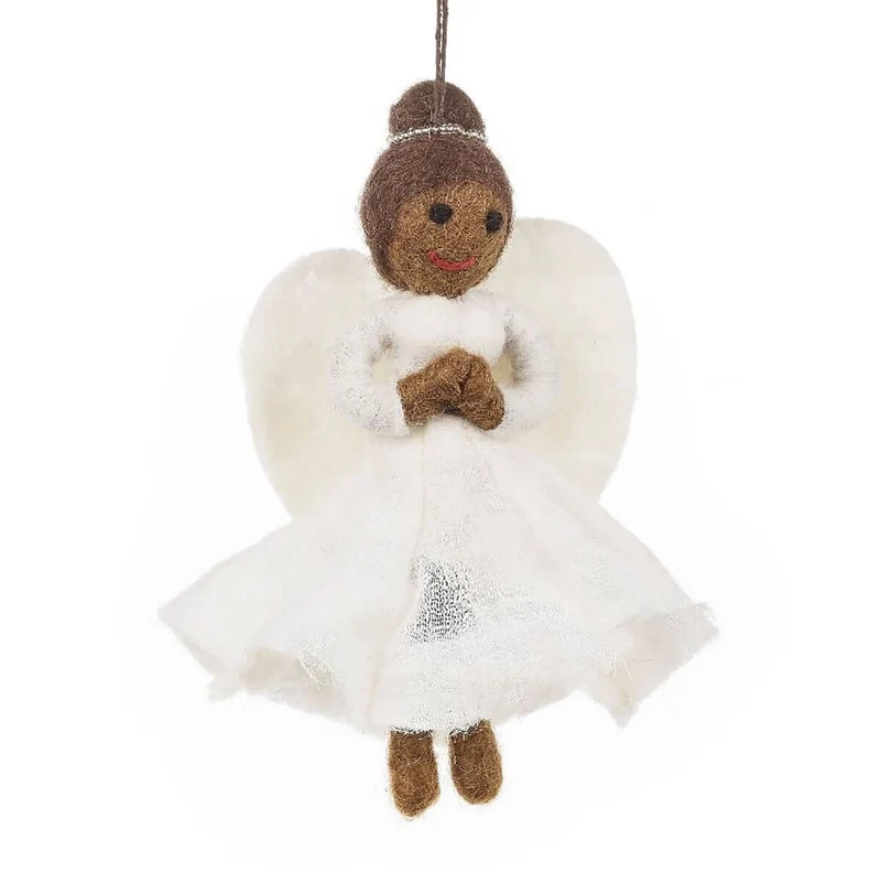 Black Angel Hanging Christmas Decoration by Felt So Good