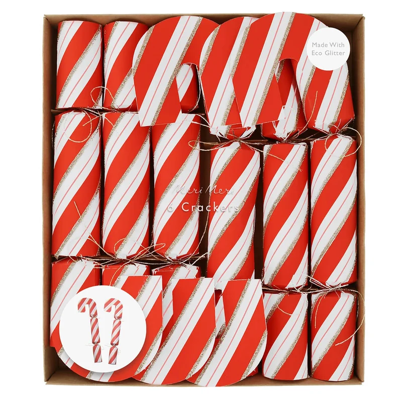Candy Cane Shaped Crackers by Meri Meri