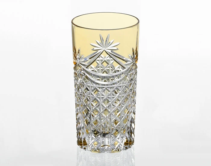 Kagami Kristall Edo Kiriko Glas Gul T369-2835-CUM