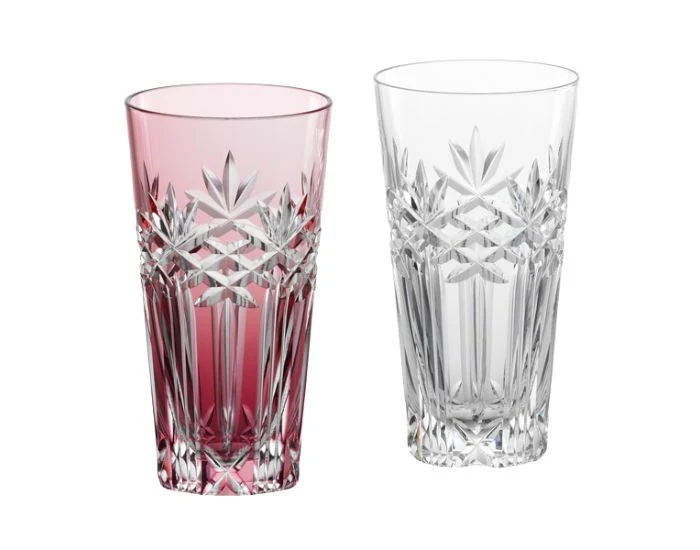 Kagami Kristall Edo Kiriko Glas Röd Vit TPS544-2949-AC