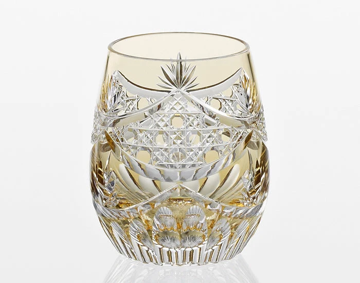 Kagami Kristall Edo Kiriko Glas Gul T741-2837-CUM