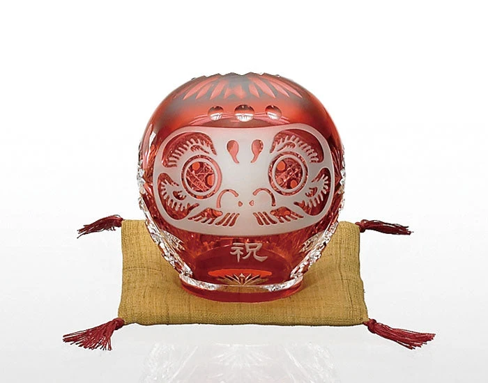 Kagami Kristall Edo Kiriko Ornament Röd Q338-2303-CAU