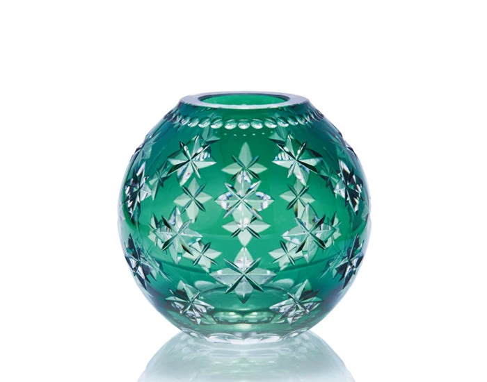 Kagami Crystal Edo Kiriko Vas Grön F713-2924-CGR