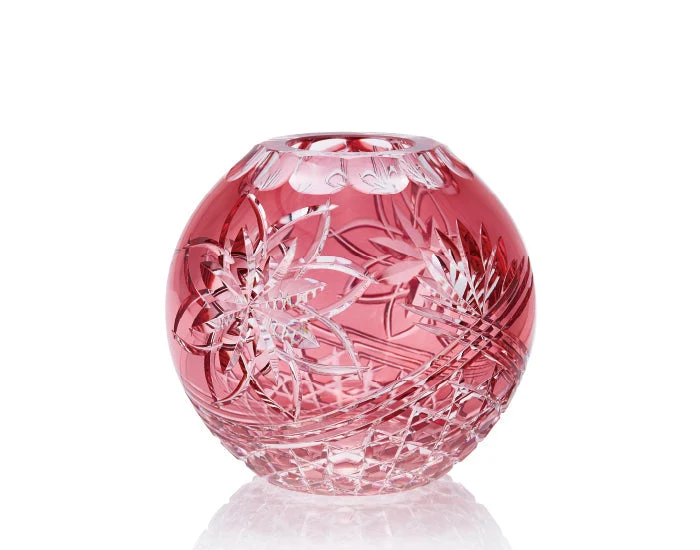 Kagami Crystal Edo Kiriko Vas Röd F713-2922-CAU