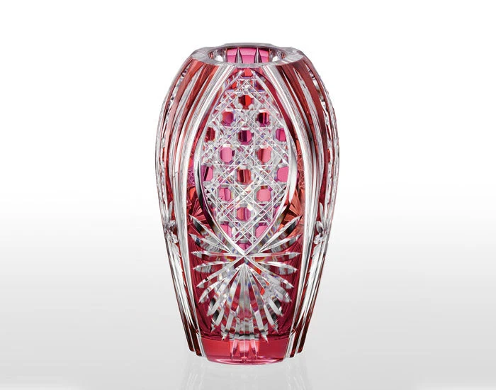 Kagami Crystal Edo Kiriko Vas Röd F299-2674-CAU