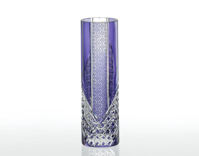 Kagami Kristall Edo Kiriko Vas Lila F489-2625-CMP