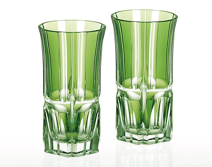 Kagami Kristall Edo Kiriko Glas Grön 2511