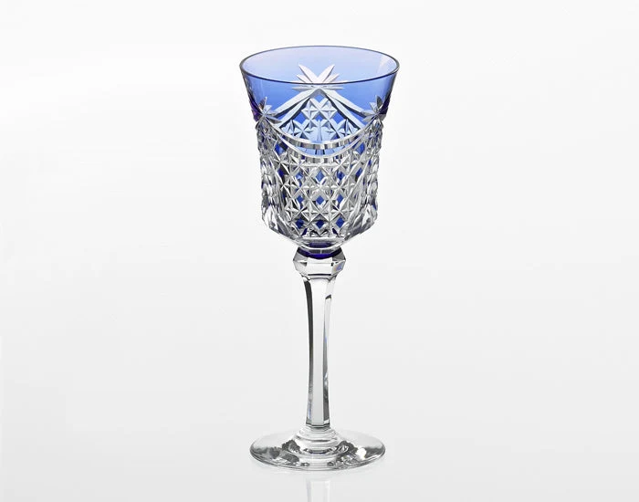 Kagami Kristall Edo Kiriko Glas Blå K3602-2835-CCB