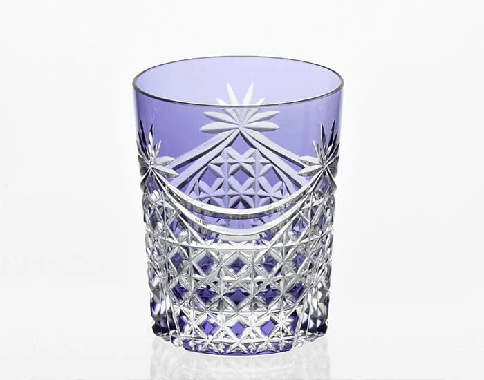 Kagami Kristall Edo Kiriko Glas Lila T370-2835-CMP