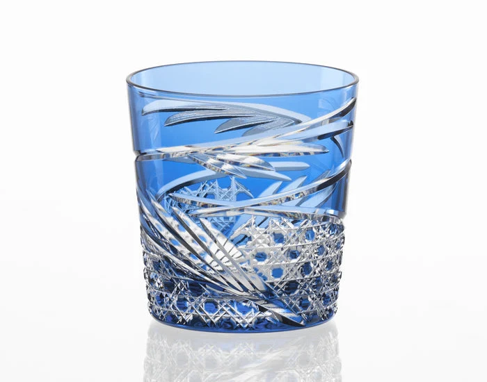 Kagami Kristall Edo Kiriko Glas Blå T577-2944-CCB