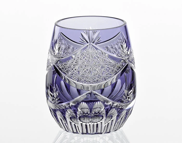 Kagami Kristall Edo Kiriko Glas Lila T741-2836-CMP