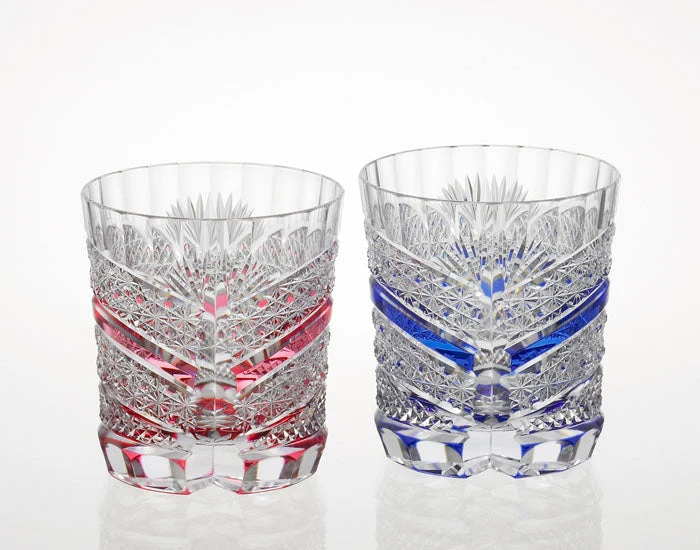 Kagami Kristall Edo Kiriko Glas Blå TPS685-2524-AB