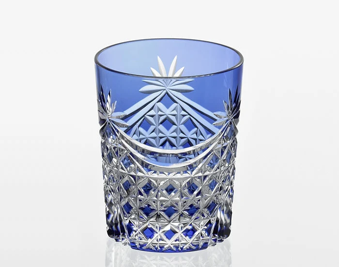 Kagami Kristall Edo Kiriko Glas Blå T370-2835-CCB