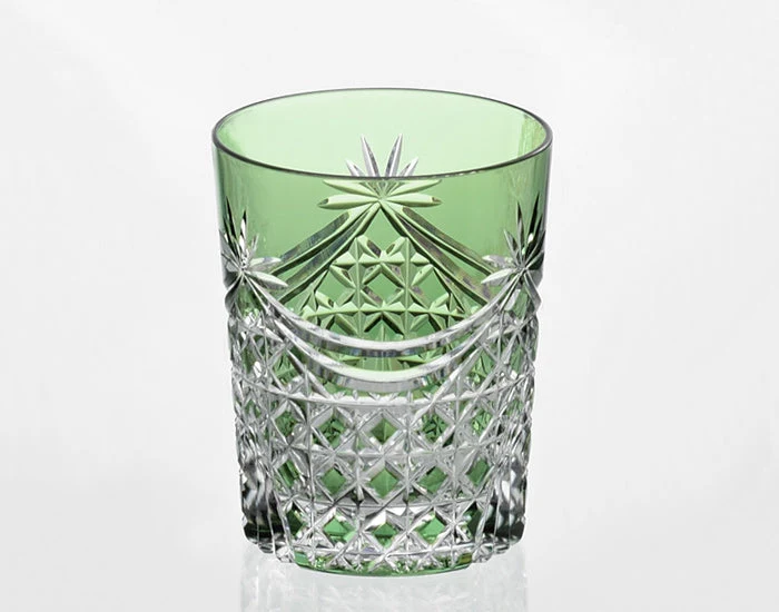 Kagami Crystal Edo Kiriko Glas Grön T370-2835-CGR