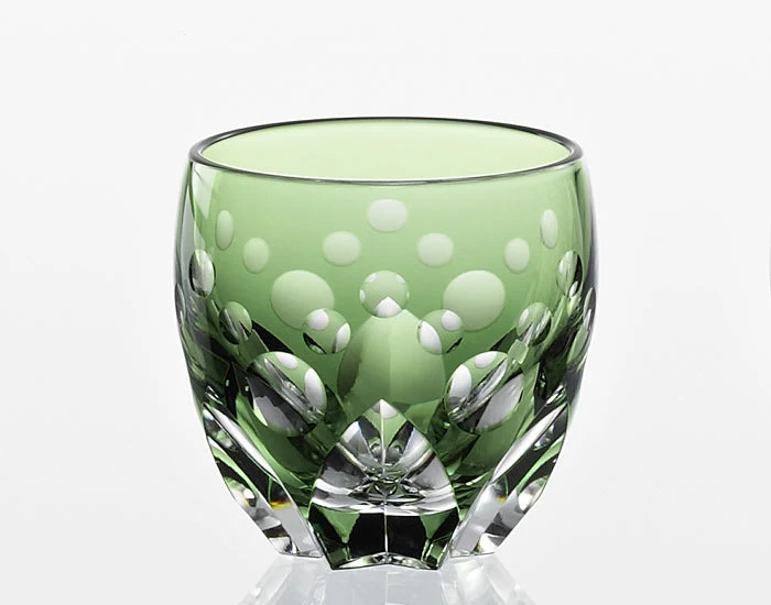 Kagami Crystal Edo Kiriko Glas Grön T535-2838-CGR